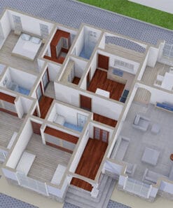 3 Bedrooms Country House 3D floor plan