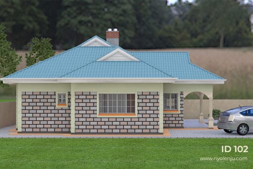 3 Bedroom house plan 102 left side view