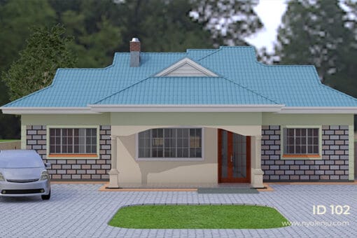 3 Bedroom house plan 102 front view