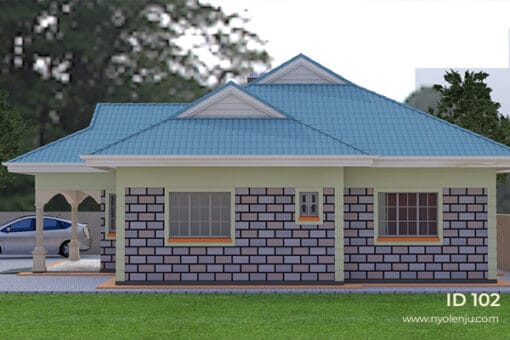 3 Bedroom house plan 102 right side view