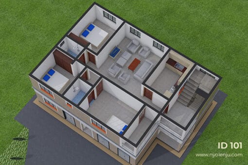 3 bedroom apartment; floor plan for an apartment