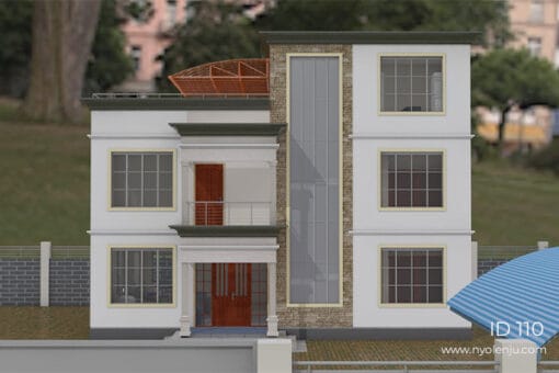 4 bedroom flat roof house plan