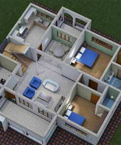5 bedroom house 3D floor plan