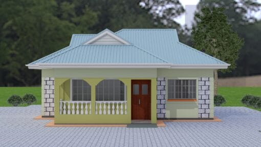 2 Bedroom House Plan 123 front view