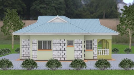 2 Bedroom House Plan 123 left side view