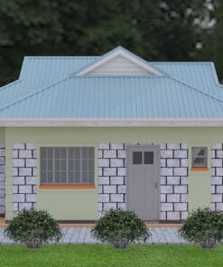 2 Bedroom House Plan 123 rear view