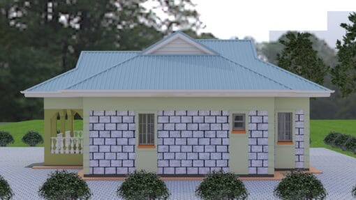 2 Bedroom House Plan 123 right side view