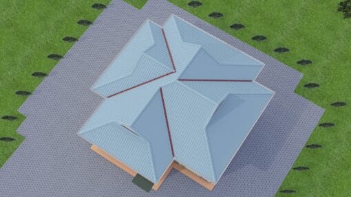 2 Bedroom House Plan 123 aerial view