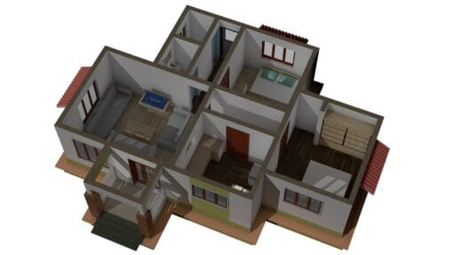 2 bedroom house 119 3D floor plan