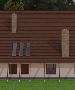 3 Bedroom A-Frame house plan side view