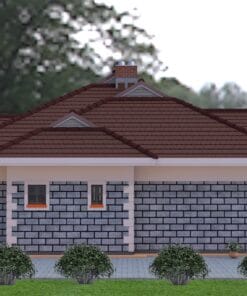 3 Bedroom House Plan 124 left side view