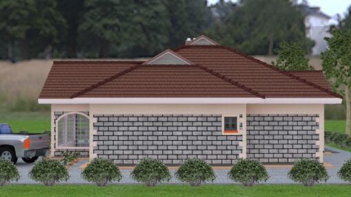 3 Bedroom House Plan 124 right side view