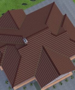 3 Bedroom House Plan 124 aerial view