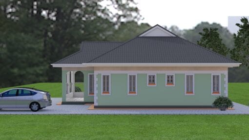 3 Bedroom House Plan 125 right side view