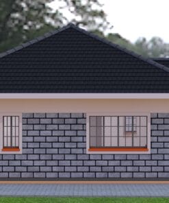 3 Bedroom House Plan 126 right side view