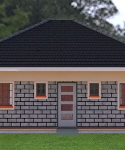 3 Bedroom House Plan 126 rear view