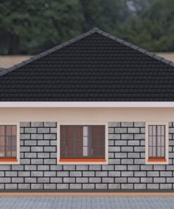 3 Bedroom House Plan 126 right side view