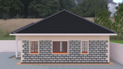 3 Bedroom House Plan 126 right side view