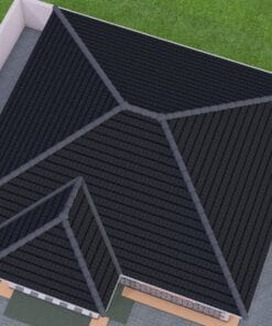 3 Bedroom House Plan 126 aerial view