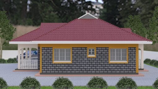 3 Bedroom House Plan 127 right side view