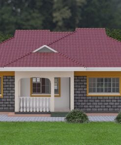 3 Bedroom House Plan 127 rear view