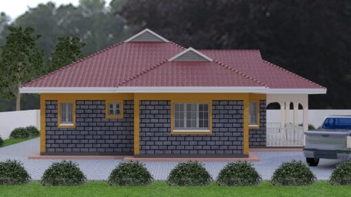 3 Bedroom House Plan 127 left side view