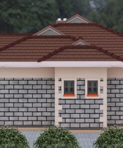 3 Bedroom House Plan 129 side view 2