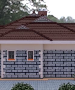 3 Bedroom House Plan 129 side view 1