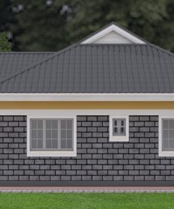 3 Bedroom House Plan 130 right side view