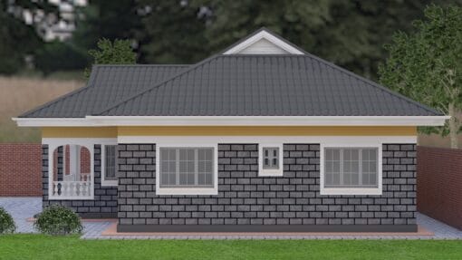 3 Bedroom House Plan 130 right side view
