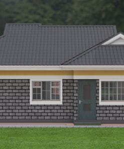 3 Bedroom House Plan 130 rear view