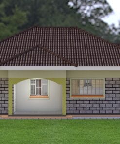 3 Bedroom House Plan 131 rear view