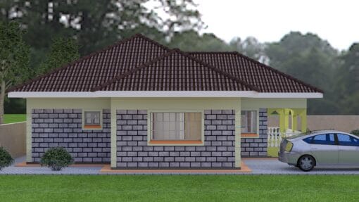3 Bedroom House Plan 131 left side view