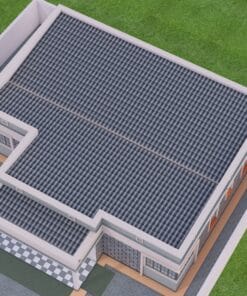 3 bedroom house hidden roof house design aerial view