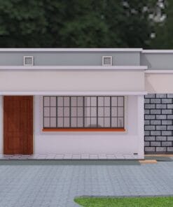 Affordable house construction; hidden roof 3 bedroom house plan, with hidden roof; 3 bedroom house plan drawings