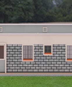 3 bedroom house hidden roof right side view