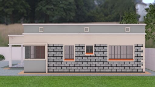 3 bedroom house hidden roof right side view