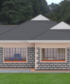 3 bedroom house plan 117 right side view