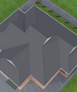 3 bedroom house plan 117 aerial view