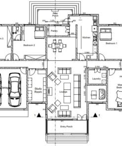 Sample house plan drawing (floor plan)