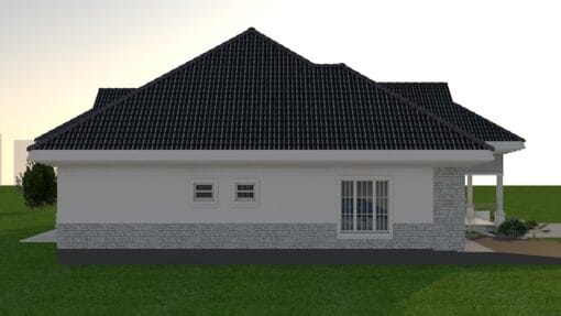 4 bedroom house plan 120 left side view