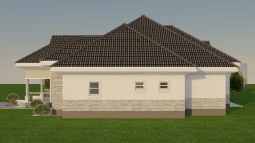 4 bedroom house plan 120 right side view