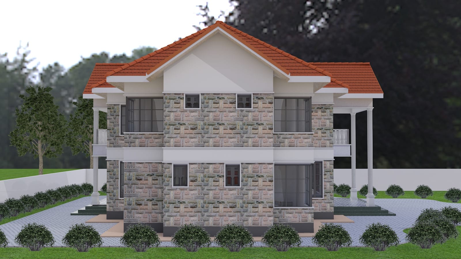 8 Bedroom House Plan 128 left side view