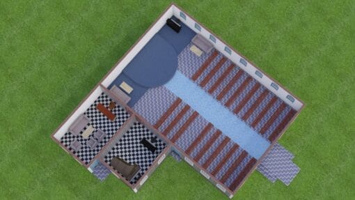 Church plan 116 3D aerial view 1