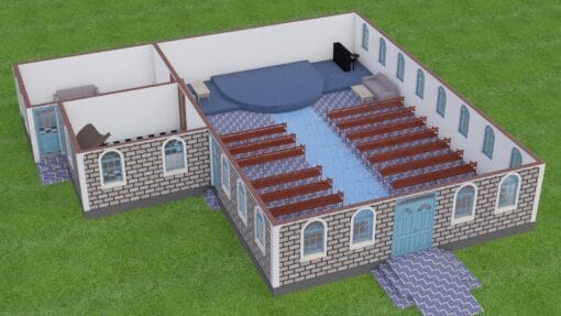 Church plan 116 3D floor plan