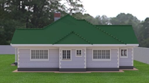 4 bedroom house plan green roof right side view
