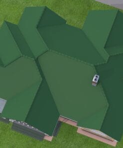 4 Bedroom house plan aerial view