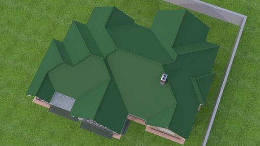 4 Bedroom house plan aerial view