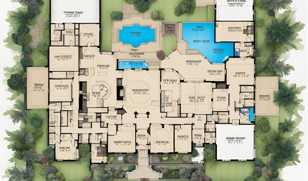 Mansion house plan (floor plan)