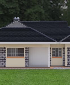 3 Bedroom House Plan 137 rear view